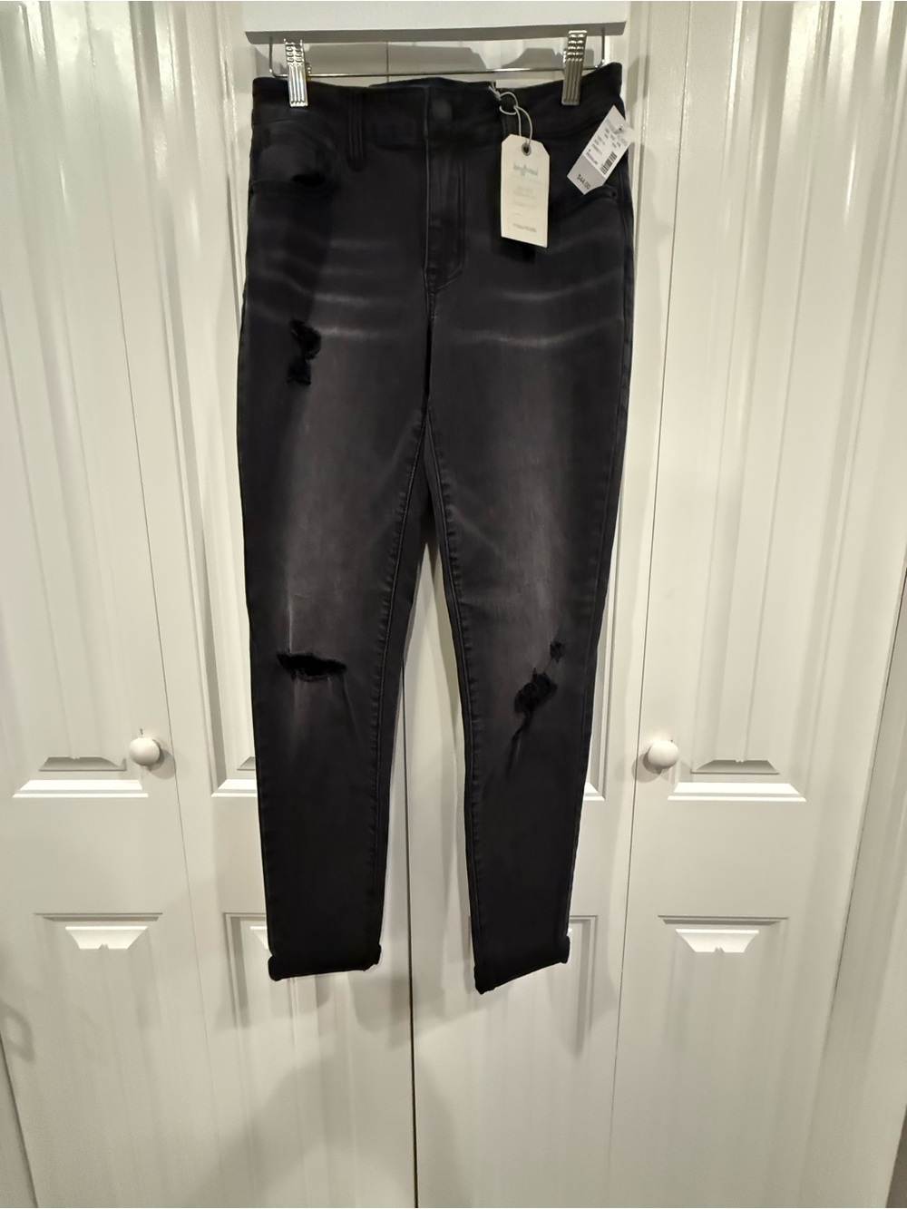 Maurices Black Distressed Skinny Jeans Size 4